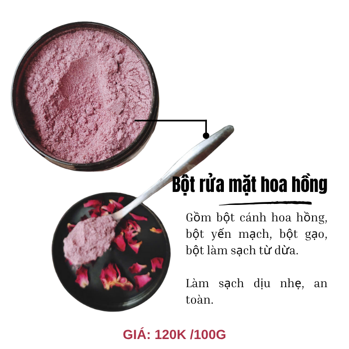 Bột rửa mặt hoa hồng