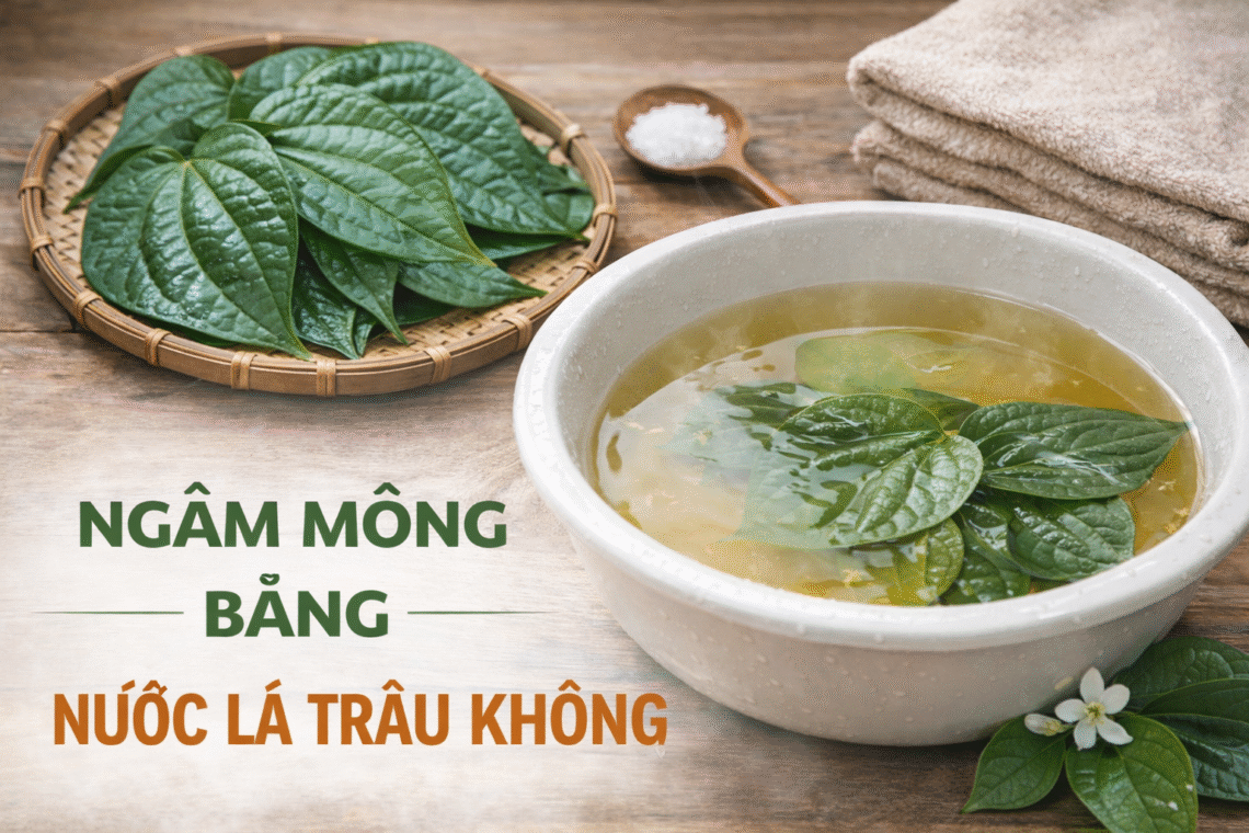 Ngâm mông bằng lá trầu không